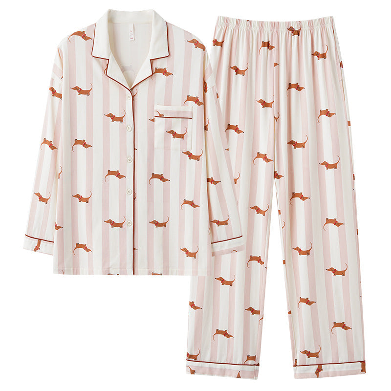 Fashionable Pure Cotton Couple Pajamas